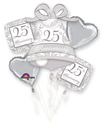 25th anniversary balloon bouquet
