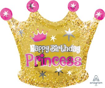 glittering princess crown balloon