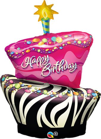 zebra birthday cake balloon