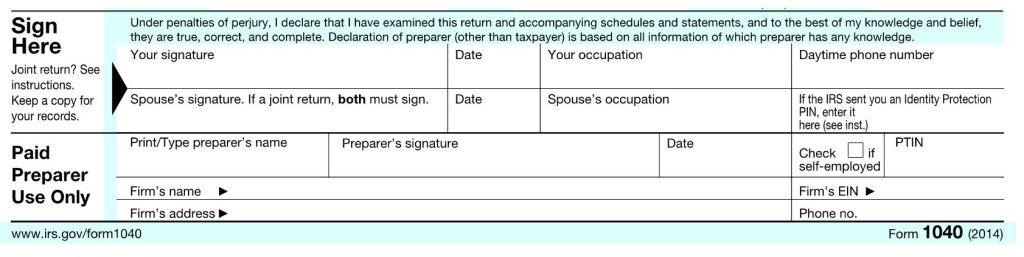 1040 Signature